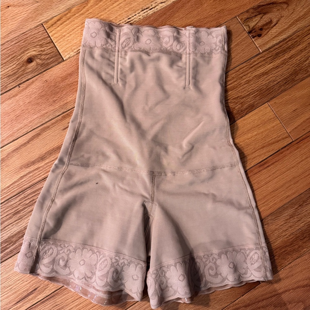 High-Waisted Shapewear Shorts in Beige